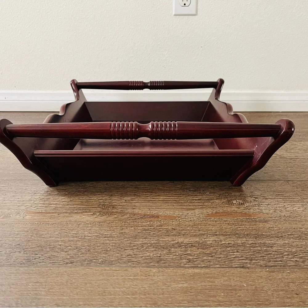 Wooden Serving Tray in Dark Cherry